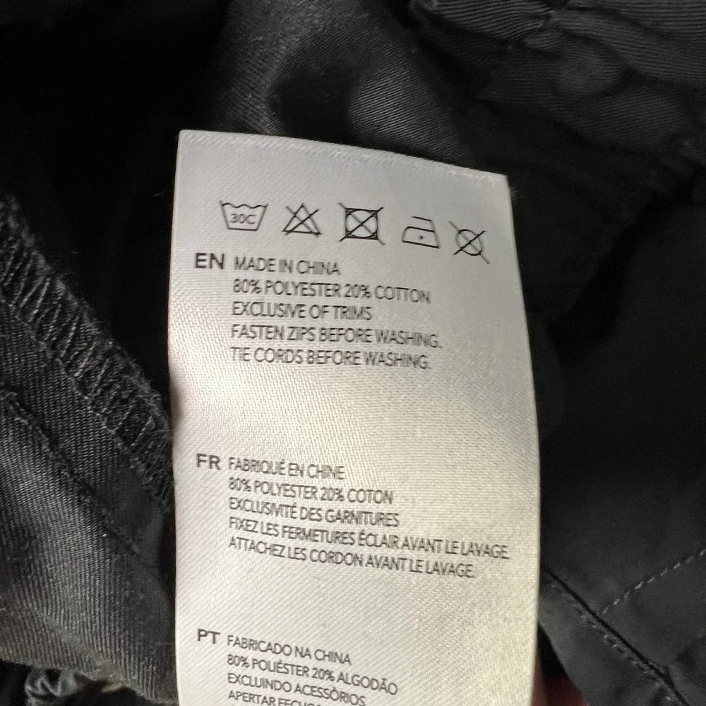 Varley Anthropologie Eastwood Cargo Joggers Sheen‎ Twill Womens 26x26 Black